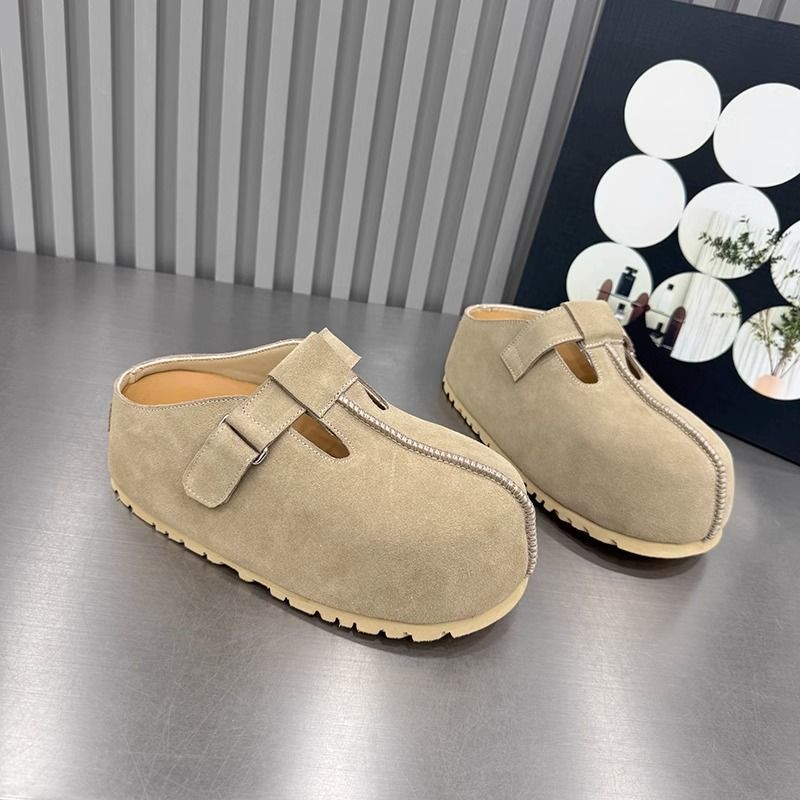 2025 New Arrival Comfortable Breathable Plain Color Thick Sole Casual Slippers Outdoor Commute Convenient High Quality Slippers Grey Camel Beige