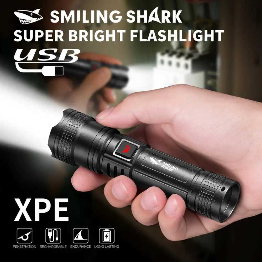 Ultra Light Mini LED Flashlight Fast Charging 5 Lighting Modes Telescopic Zoom High Brightness for Outdoor Camping Travel D250928