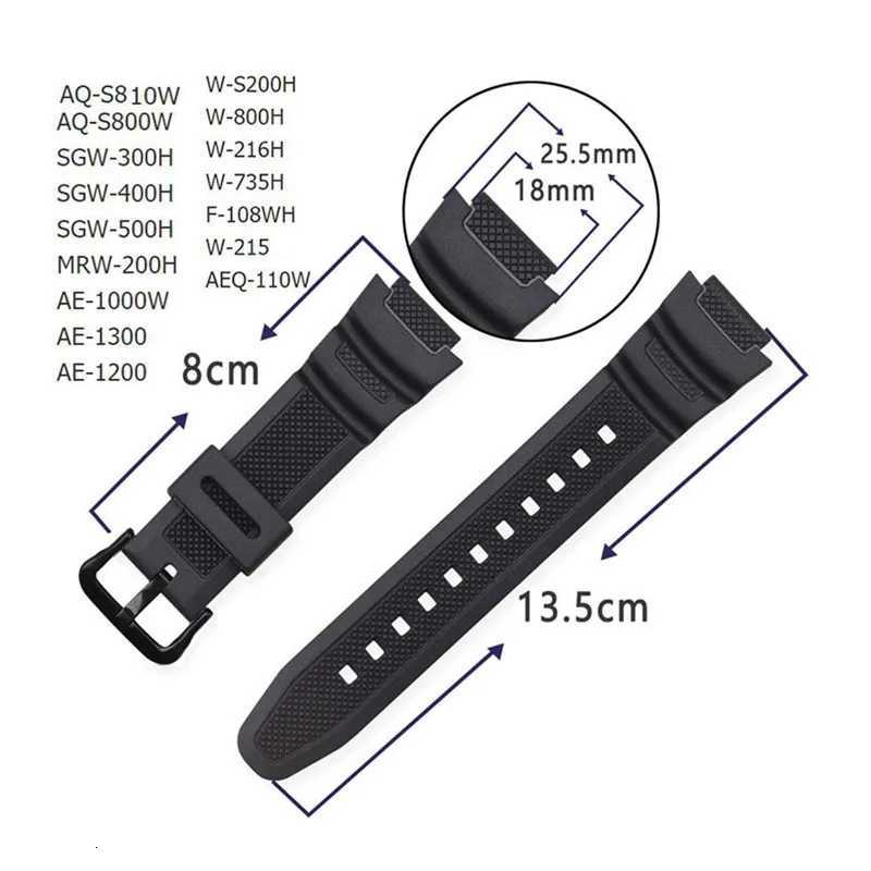 Watch Strap 18mm for CASIO AE1200 1300 1000 W219 Replacement Silicone Rubber Watch Band Mens Wristband Bracelet Accessorie W250928