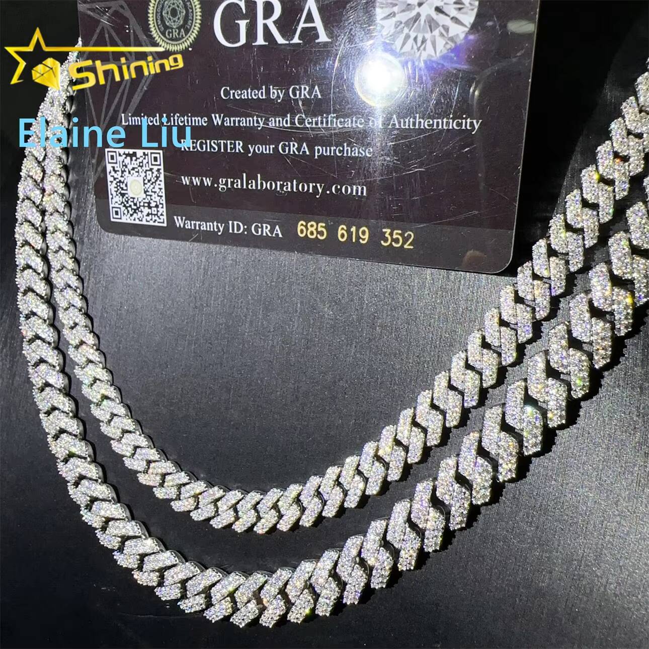 8mm 10mm Iced Out VVS Moissanite Diamond Sterling Silver 925 Hip Hop Jewelry Miami Cuban Link Chain Necklace