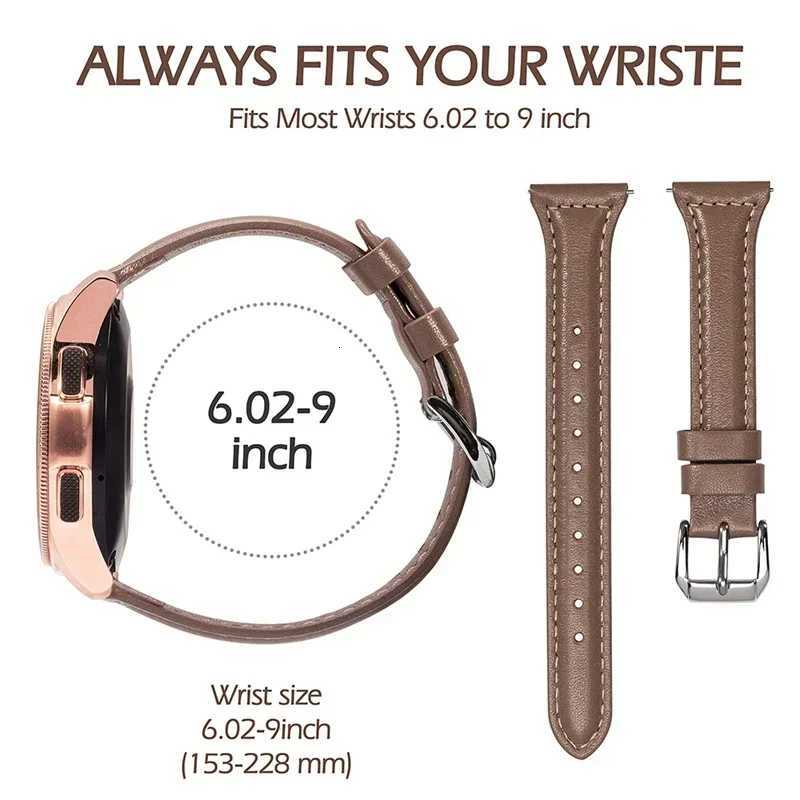 Slim Leather strap For Samsung Galaxy watch 7FE655 pro4 Classicactive 2 20mm 22mm sport bracelet Huawei watch GT 43 band W250928