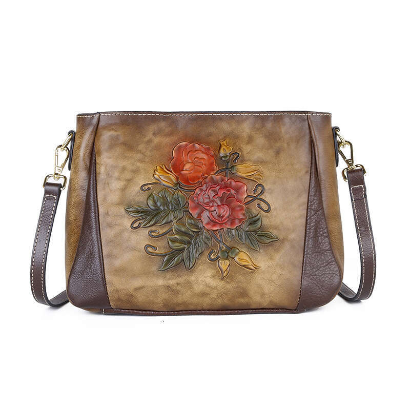 designer bag Luxury bag New Top Layer Cowhide Chinese Style Embossed Single Shoulder Crossbody Bag for Women Multiple Colors Available