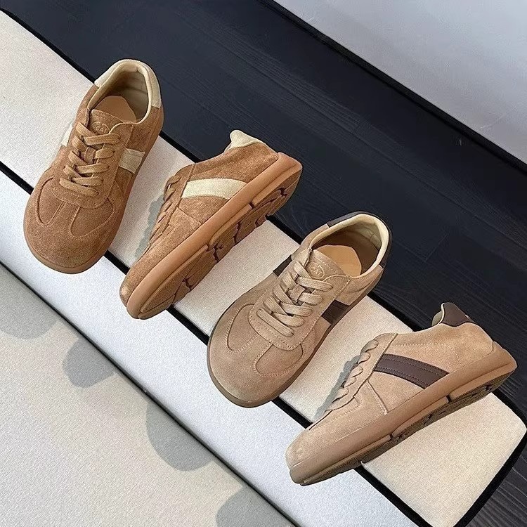 Casual Athletic Shoes by Germany for Her Trendy Retro Appeal Breathability Training Shoes Women 2024 Spring and Autumn New Round Board Shoes Women Sof