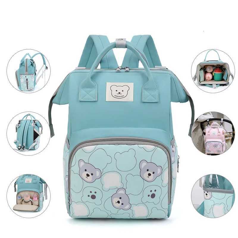 Fashion Print Nappy Backpack Bag Mummy Large Capaci Bag Animal Bear Baby Bag Multifunction Travel Diaper Bags for Baby CareXJ250928