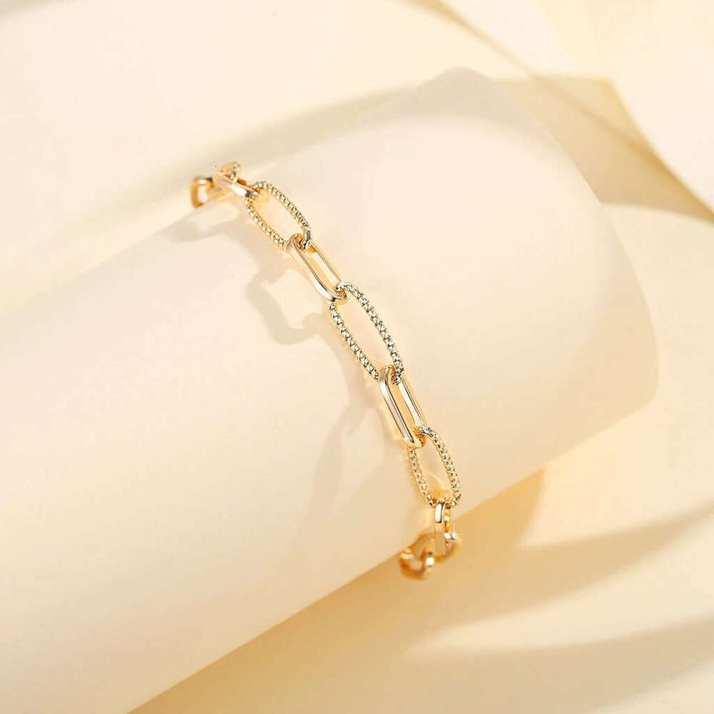 Fashion Brass Gold-Plated Bracelet Thick Unisex Box Chain Jewelry