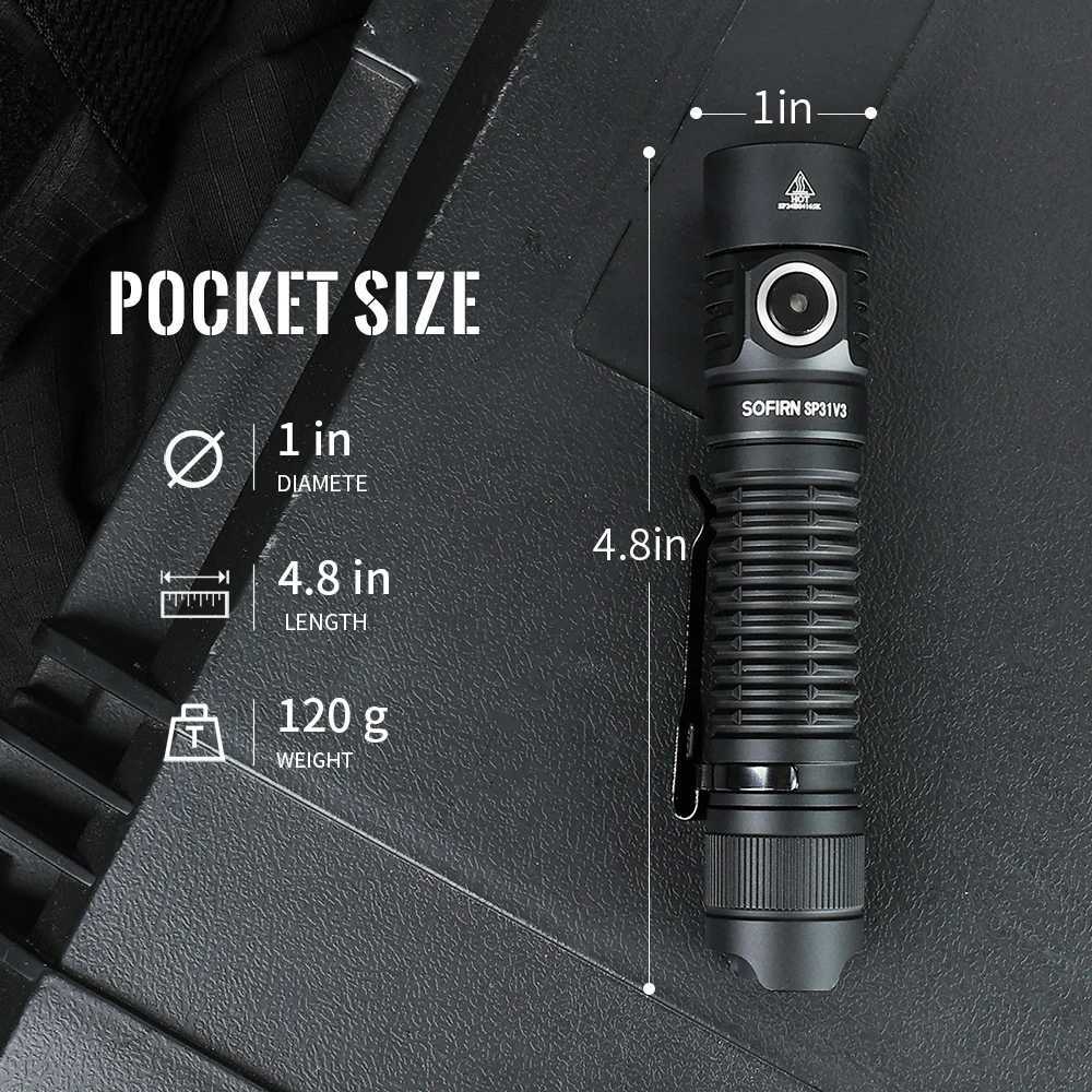 Sofirn SP31 V3 18650 Tactical Flashlight 2000lm SST40519A Rechargeable Torch Throw 269M USB C IP68 EDC Tail Switch D250928