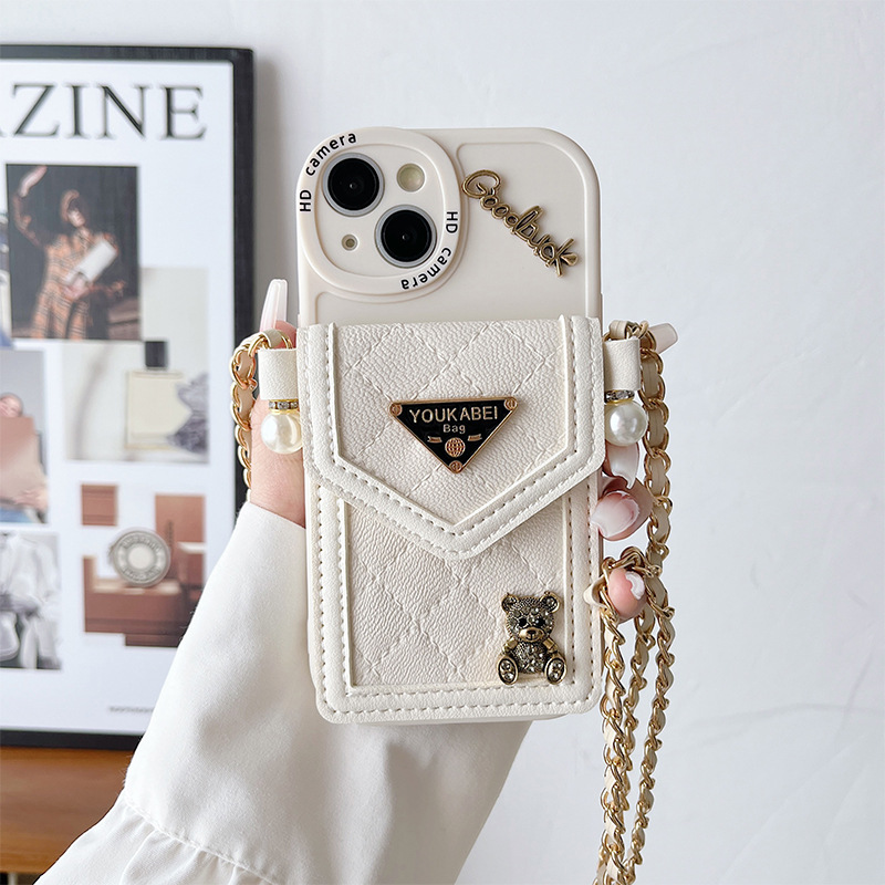 Luxury fashion PU leather With lanyard Case for iPhone 16 15 14 Phone Cover 15 13 12 11 Pro MAX Hard Cover Shockproof Back Funda Z250819