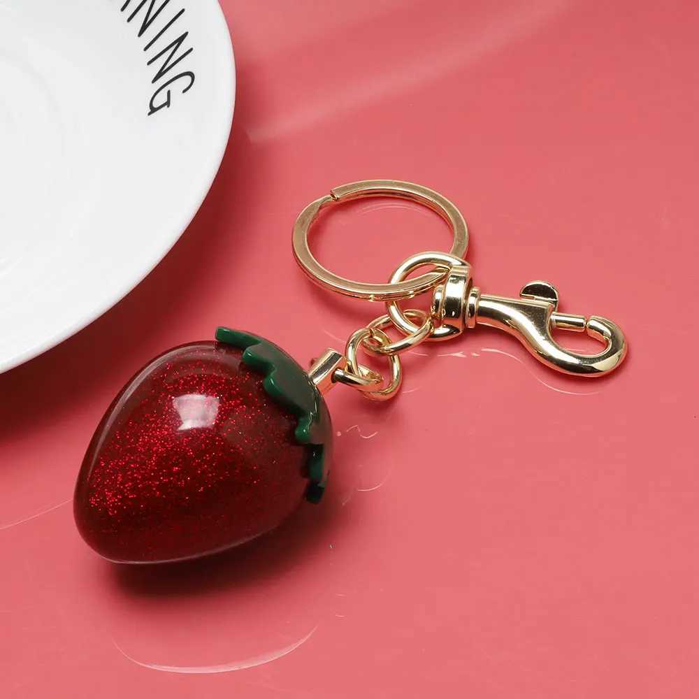 Bag Charms Keychain Red Cherry and Strawberry Fruit Pendant for Womens Purse Accessories Suitable for daily casual wear Practical and cute featuring v