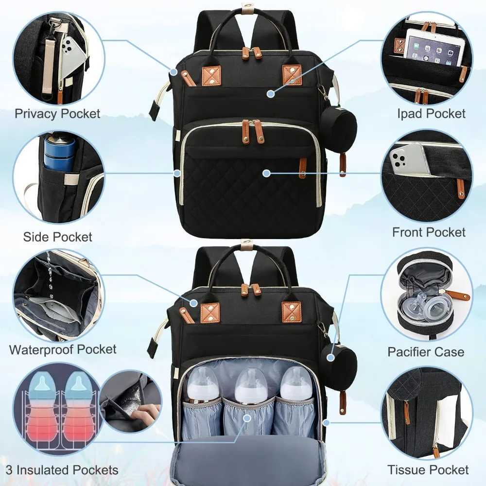 Multifunctional Diaper Bag Backpack Baby Girl Boy Diaper Bag with Pacifier Case Large Capaci Nursing Diaper Bag for TravelXJ250928