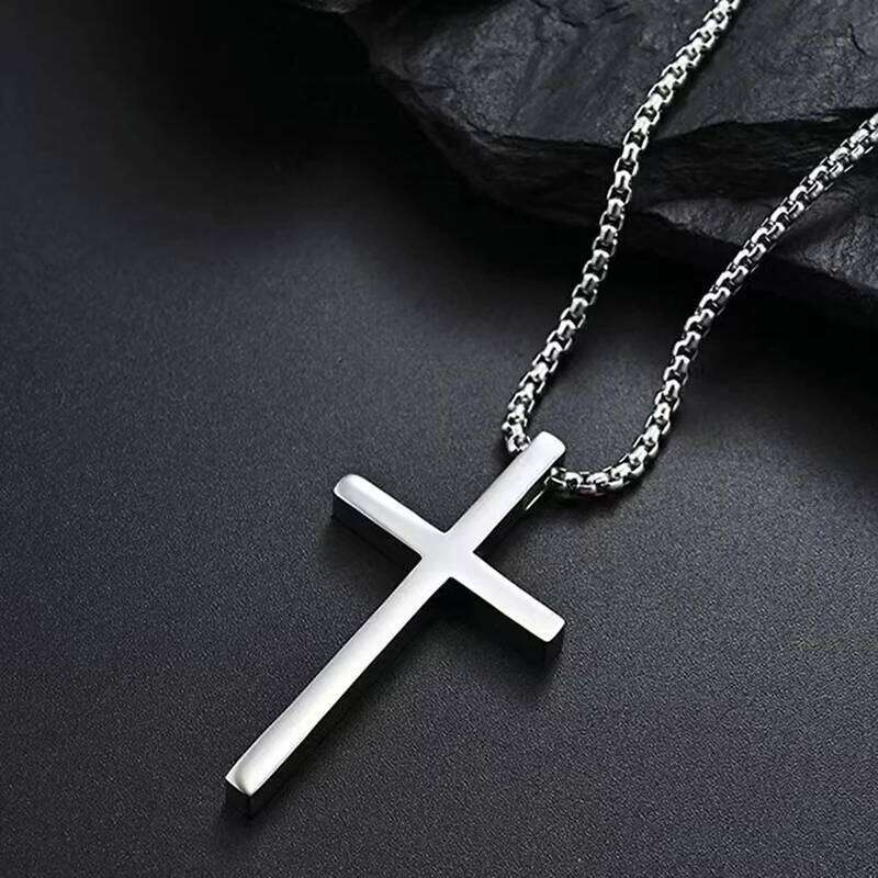 LATS Vintage Stainless Steel Chain Alloy Cross Pendant Necklace High Quality Jewelry Wholesale