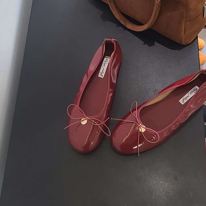 Flat French Style Soft Sole Loafers Women's 2025 New Bowknot Ballet Grandma Shoes