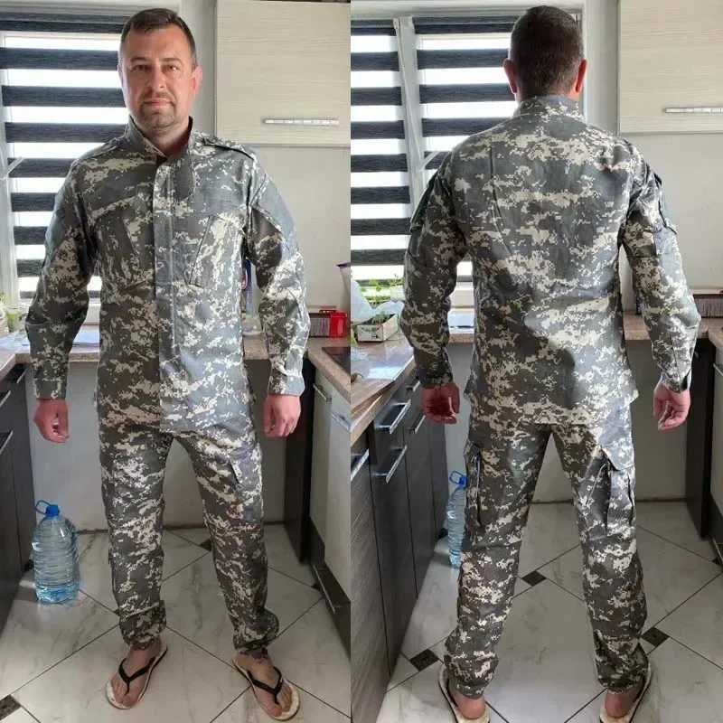 Camo MaLE Security Uniform Tactical JACKET Special Training Clothes Safari Suit Pants W250928