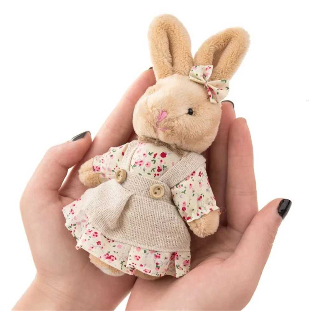Cute Girl Fluffy Couple Rabbit Key Chain Women Plush Bear Keychain On Bag Car Trinket Jewelry Party Wedding Toy Doll Lover GiftXJ250928