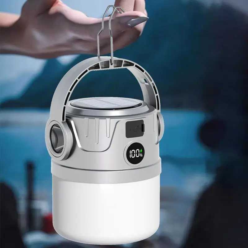 Camping Solar Lights Outdoor Tent Light Foldable Picnic Lantern 4 Speed Adjustable Lamp Flashlight Rechargeable LED Camp Lantern C250928