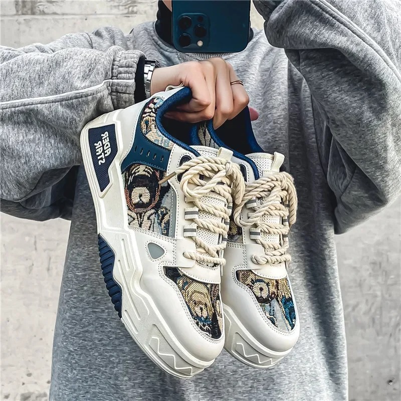 Breathable Canvas Sneakers for Men with Non-Slip Thicker Sole - Stylish Sporty Footwear Men's Shoes Summer Breathable, Casual, Design Sense Niche