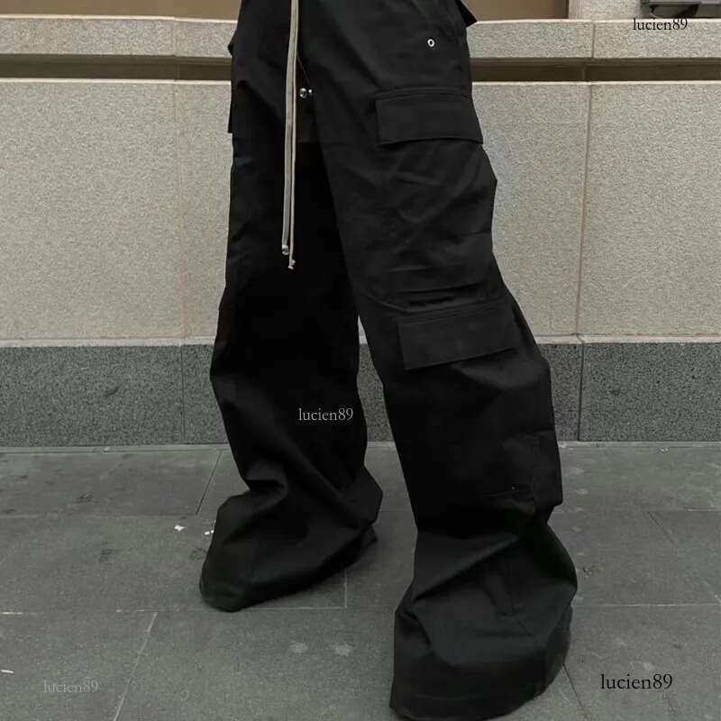 designer Men's Jeans Baggy Black Cargo Pants Women Wide Leg Casual High Street joggers Drawstring Trousers Men Goth Grunge Style Pantalones