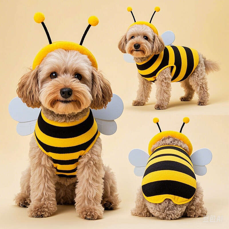 2025 New Halloween Pet Dog Clothes Bee Character Dress Up Costume Product
