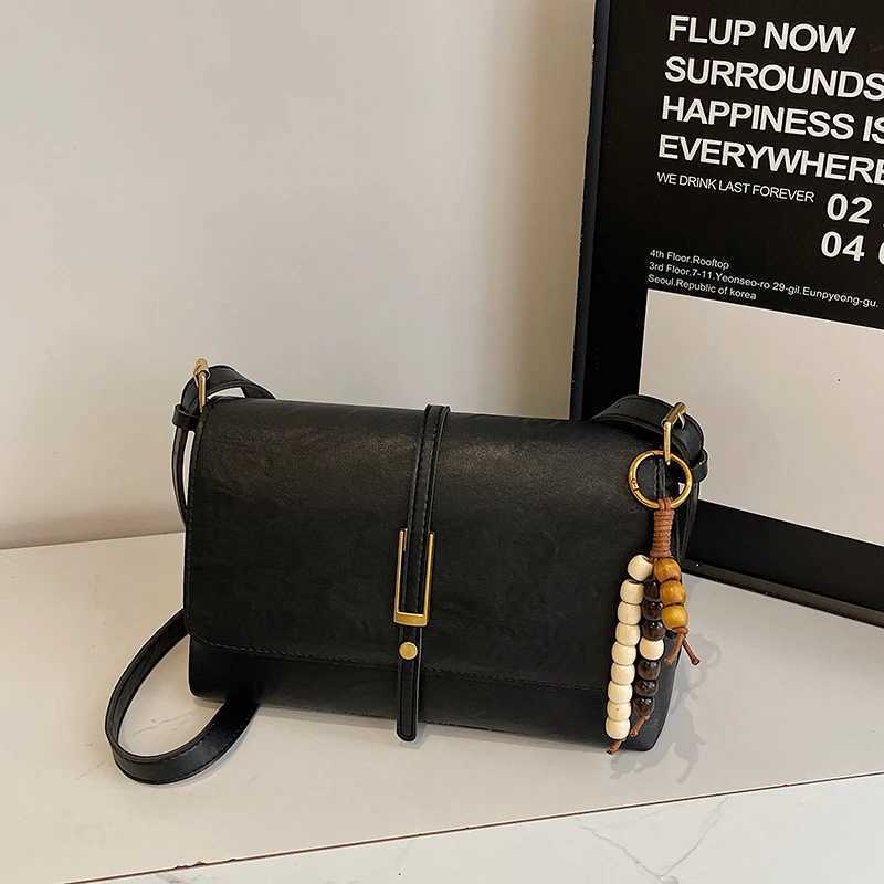 French Retro PU Leather Women Messenger Bag Autumn Simple Fashion Large Capacity One Shoulder Bags Temperament Commuter Handbags Z250928