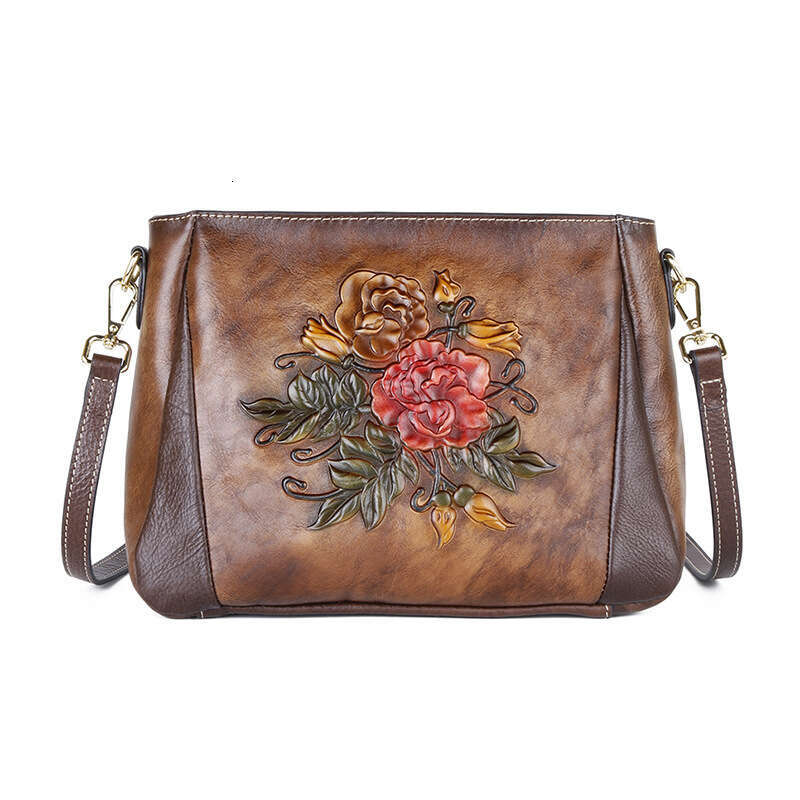 designer bag Luxury bag New Top Layer Cowhide Chinese Style Embossed Single Shoulder Crossbody Bag for Women Multiple Colors Available