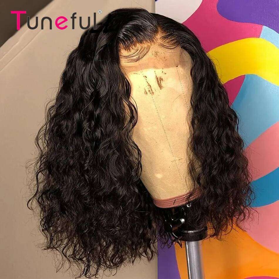 Water Wave For Women Full Frontal Short Curly Lace Front Human Hair Bob Wigs Xiusiyuan2509