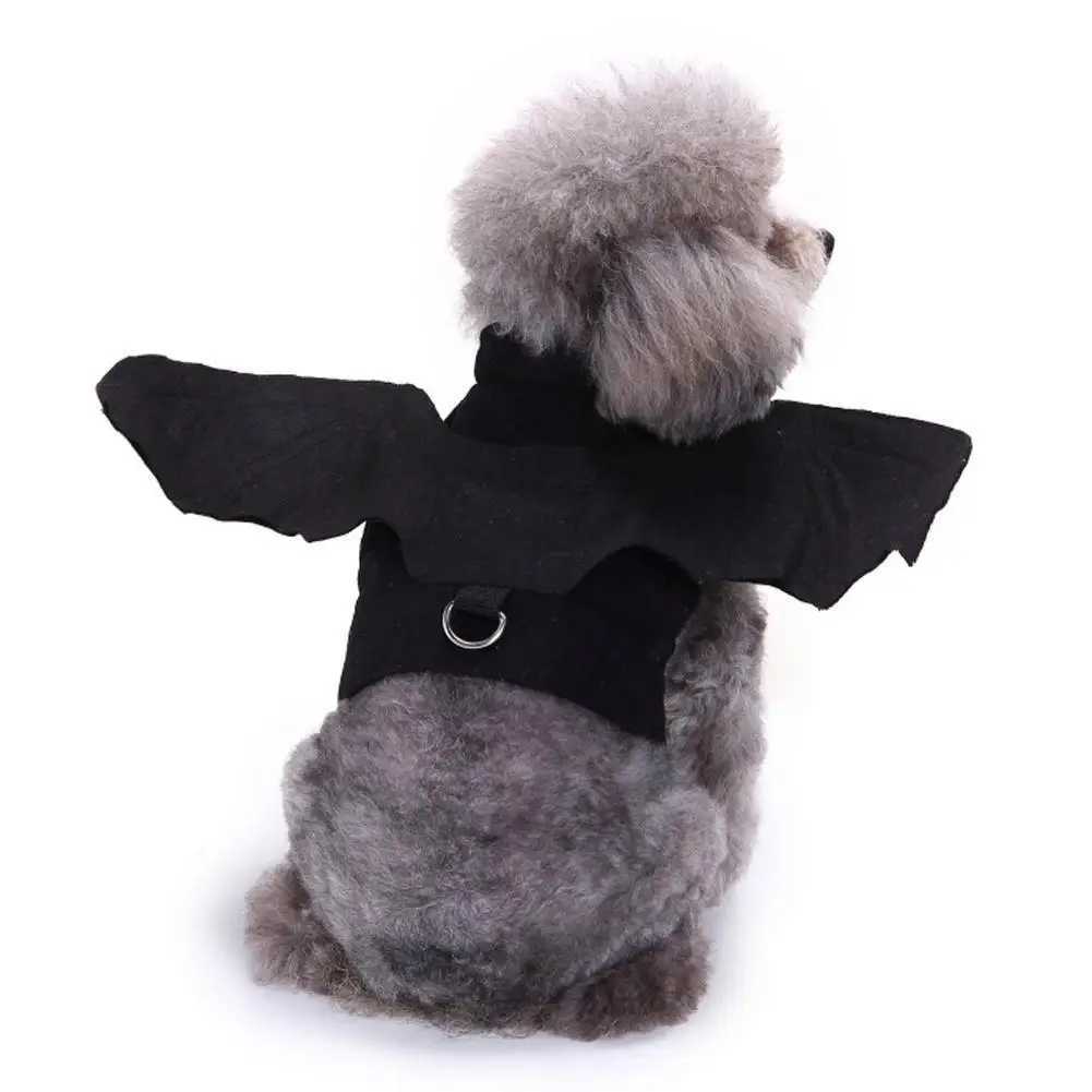 1Pcs Halloween Cute Pet Clothes Black Bat Wings Harness Costume Cosplay Cat Dog Halloween Party for Pet Supplies X250928