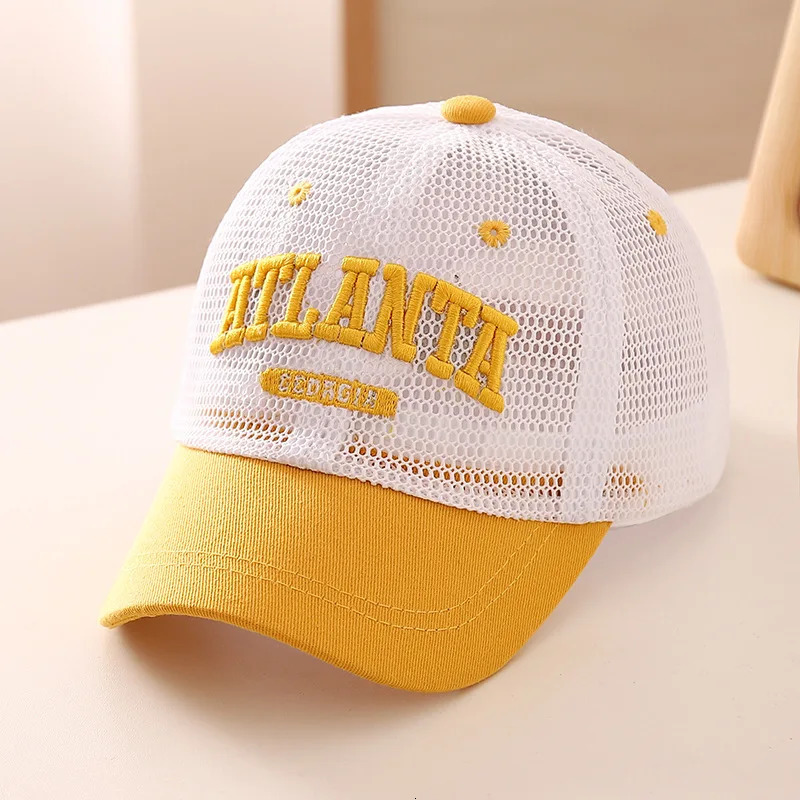 Embroidery Letter Baby Baseball Cap Summer Mesh Thin Sunhat Boys Girls Cotton Caps Kid Hip Hop Fishing Hat 38Y 250813