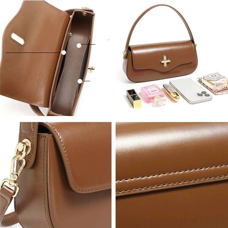Hifashion Cowhide Genuine Leather Handbags For Women 2025 Designer Top Handle Square Work Ladies Shoulder Crossbody Bags