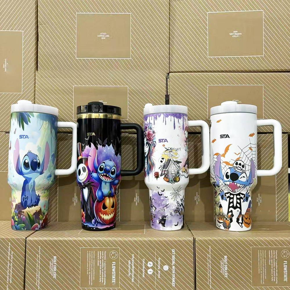 Halloween 40oz Darkness Glows Travel Cup Anime Printed Pattern Large Capacity Ice Domination Cup Outdoors Portable Drink Cup
