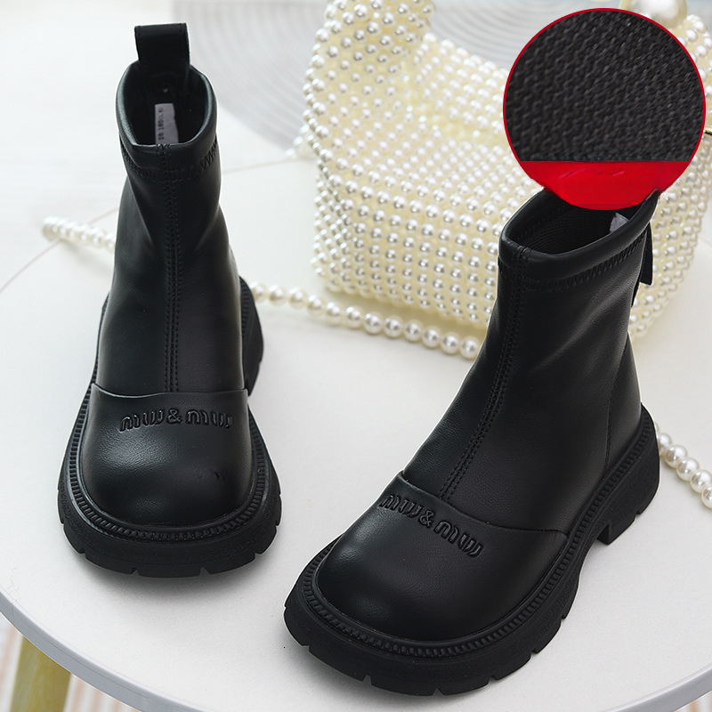 Autumn and Winter New Women's Shoes Soft Leather Girls' Short Boots Wool Lined Double Cotton Boots Chelsea Boots Martin Boots Designer Shoes