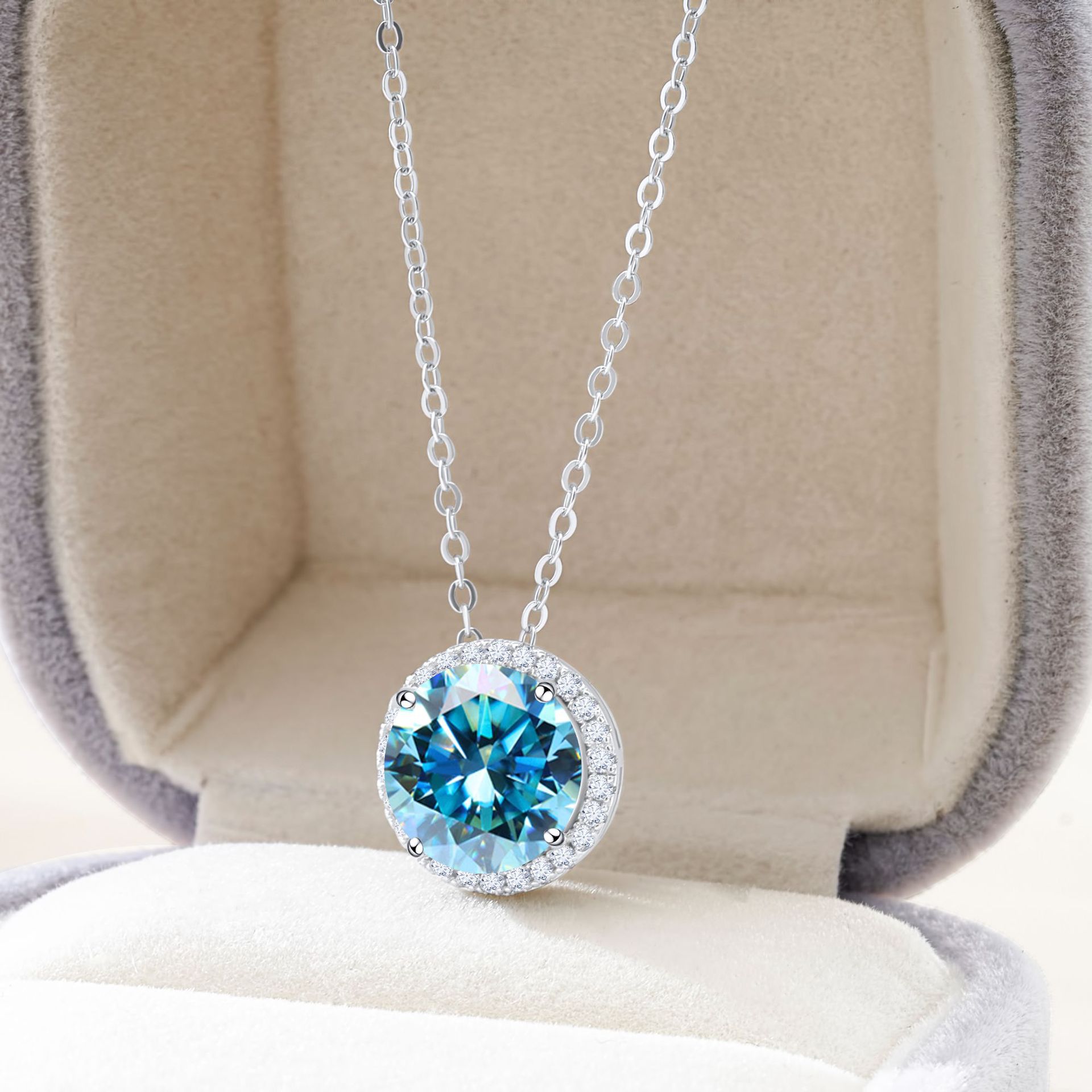 Vvs Moissanite necklace luxury jewelry design Necklaces For Women Silver Fashion Jewelry S925 silver 5CT cut Moissanite necklace Valentine's Day 