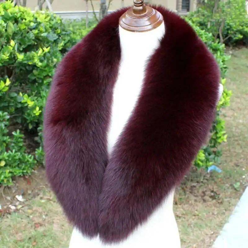 Fox Fur Collar Women Genuine Fur Scarf Shawls Winter Female Neck Warm Fur Shawl Scarves Coat Fur Collar Trim Long Shawl 250928