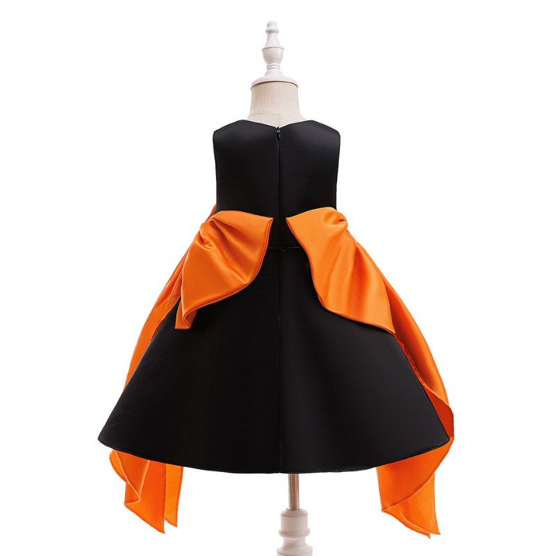 Halloween baby girl clothe witch pumpkin bat print princess dress children's costume cosplay role play performance dress Halloween girls dress ba