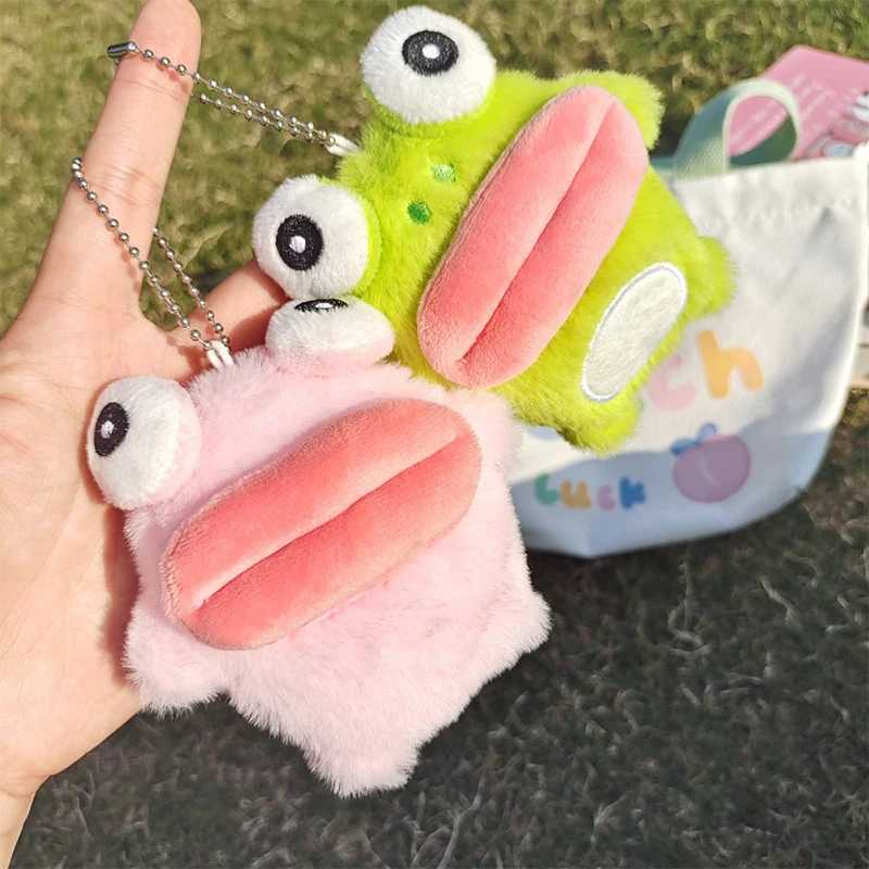 Cute Sausage Mouth Frog Key Chain Cartoon Plush Doll Pendant Couple Key Ring Backpack Charms Car Bag Decor Christmas GiftXJ250928