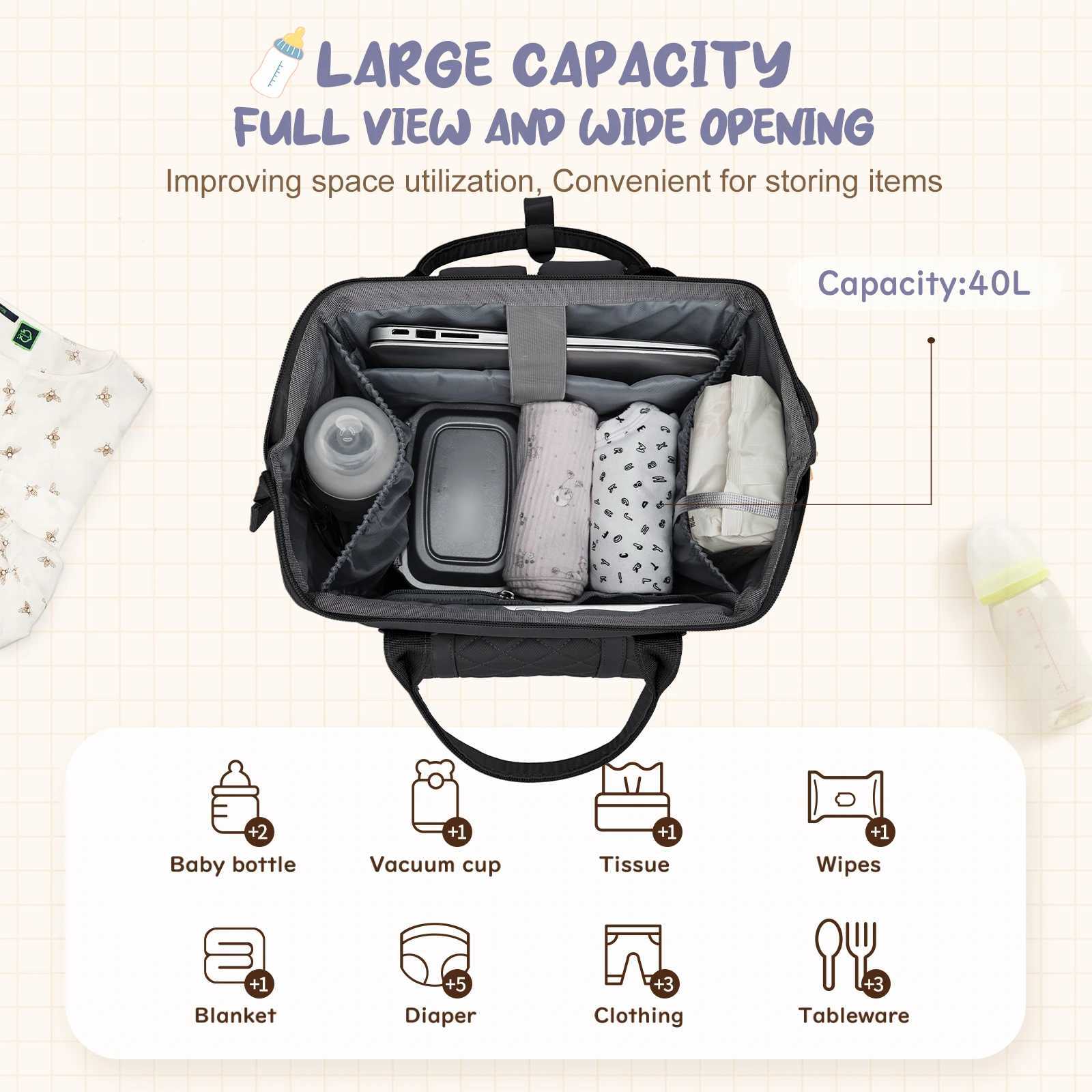 Baby Diaper Bag for Boys GirlsNappy Backpack Diaper Bags Large Capaci Newborn Multifunction Essentials Travel Bag for Mom DadXJ250928