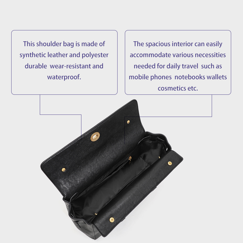 Sewafox Women's Shoulder Bag Fashion Retro Shoulder Bag Suitable for Daily Use Black Dark Brown