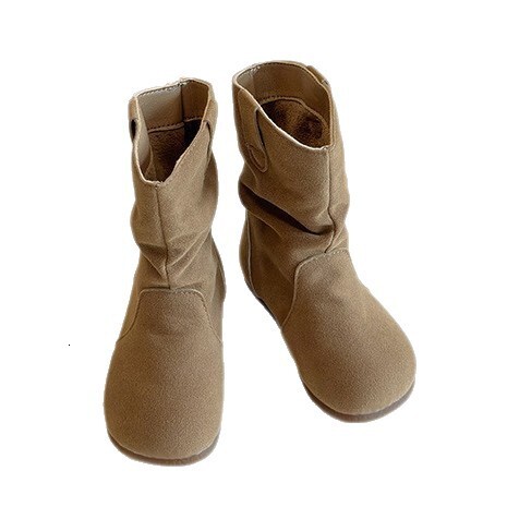 Winter new women's boots, camisole boots, fashionable retro versatile fashion, warm wool lining, mid top leather boots, designer shoes