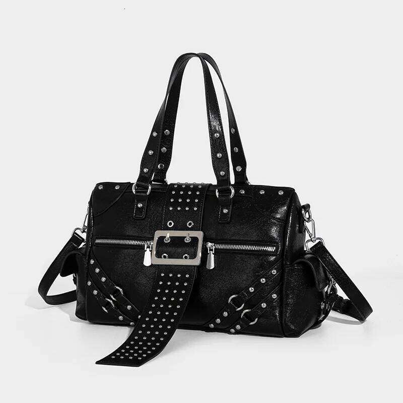 Large Capacity Ins Celebrity Shoulder bag Punk Style Rivet PU Crossbody Fashion Trendy Casual Versatile Women's bags