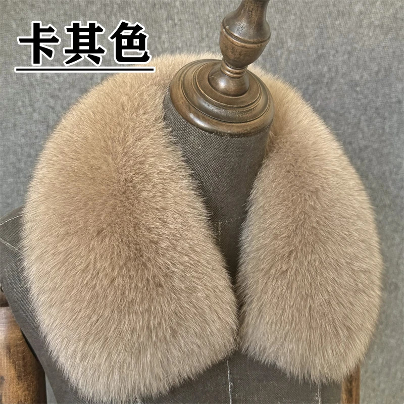 Natural Fox Fur Collar Removable Real Fur Square Collar for Coat Fashion Accessory for Women down Jacket Large Scarf Scarves 250928