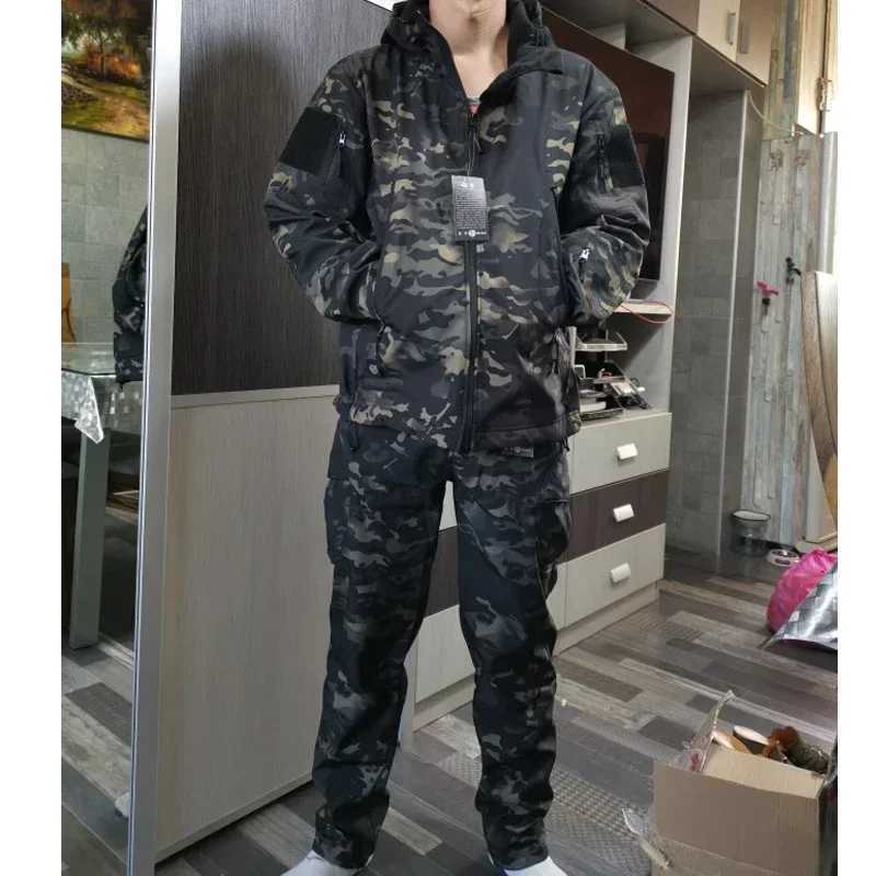 Mens Tactical Pants Men Softshell Elastic Camping Hiking Jackets Trekking Fishing Hunting Outdoor Cycling Cargo Pants Trousers W250928