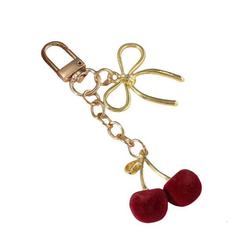 Luxury Fashion Delicious Red Cherry Keychain Summer Fruits Cherries Pendant Keyring For Women Men Jewelry Bag Accessories Gift 2024 Y250928