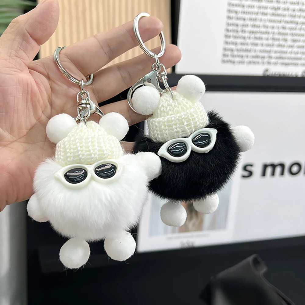 Mini Rex Rabbit Fluffy Key Chains Pom Pon Trinket Hanging Decoration Plush Animal Doll Bag Pendant Auto Keyring Lovely PresentsXJ250928