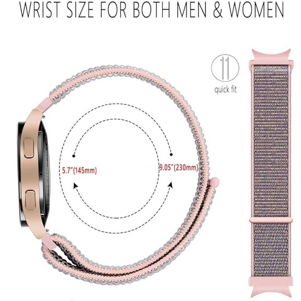 Nylon strap for Samsung Galaxy Watch 7 6 5 4 40mm 44mm No Gaps Breathable wristband for Galaxy watch 6 4 Classic 47mm 43mm 46mm W250928