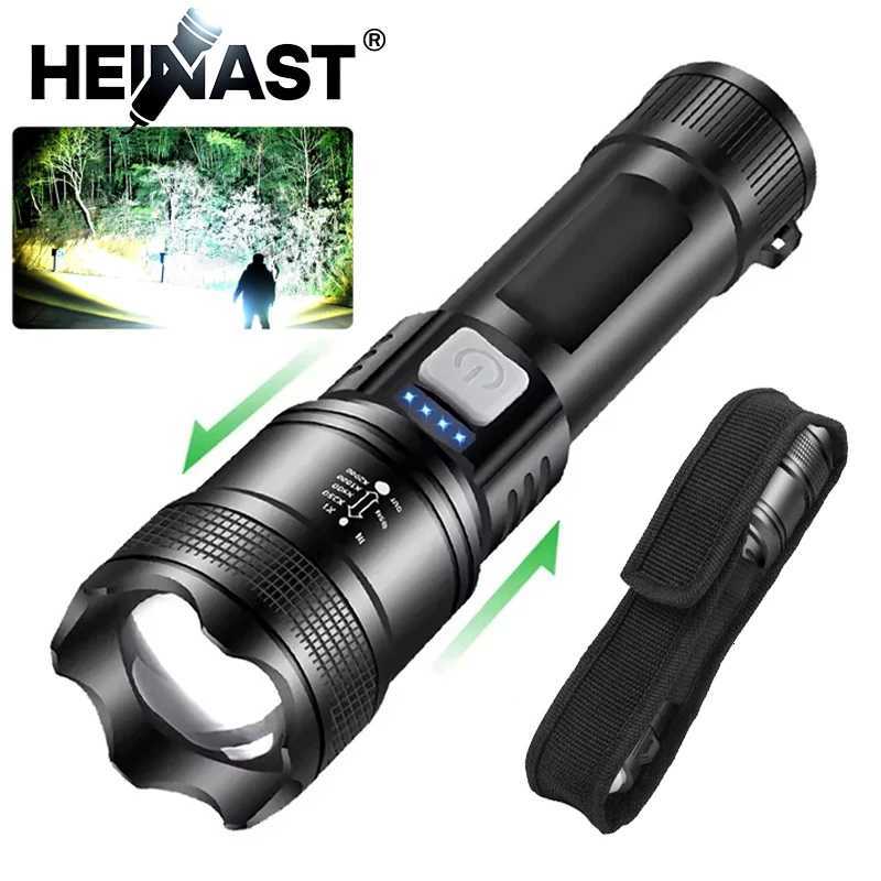 High Strong Power LED Flashlight Tactical Torch USB Rechargeable Zoom Emergency Lights For Outdoor Fishing Work Lighting Lamp D250928