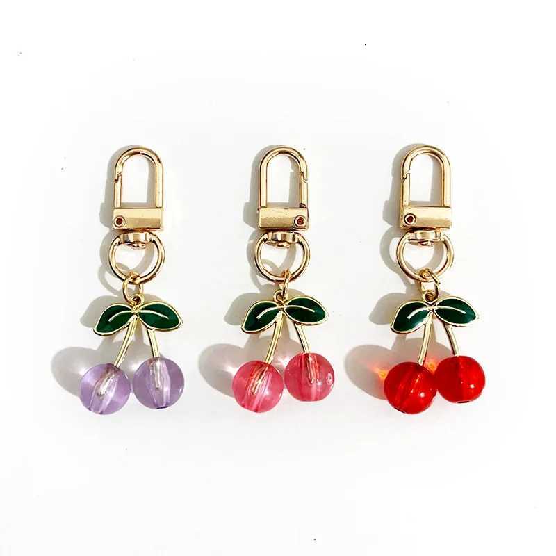 Cute Cherry Keychain Pink Red Purple Resin Pendant Bag Charm Accessories For WomenXJ250928