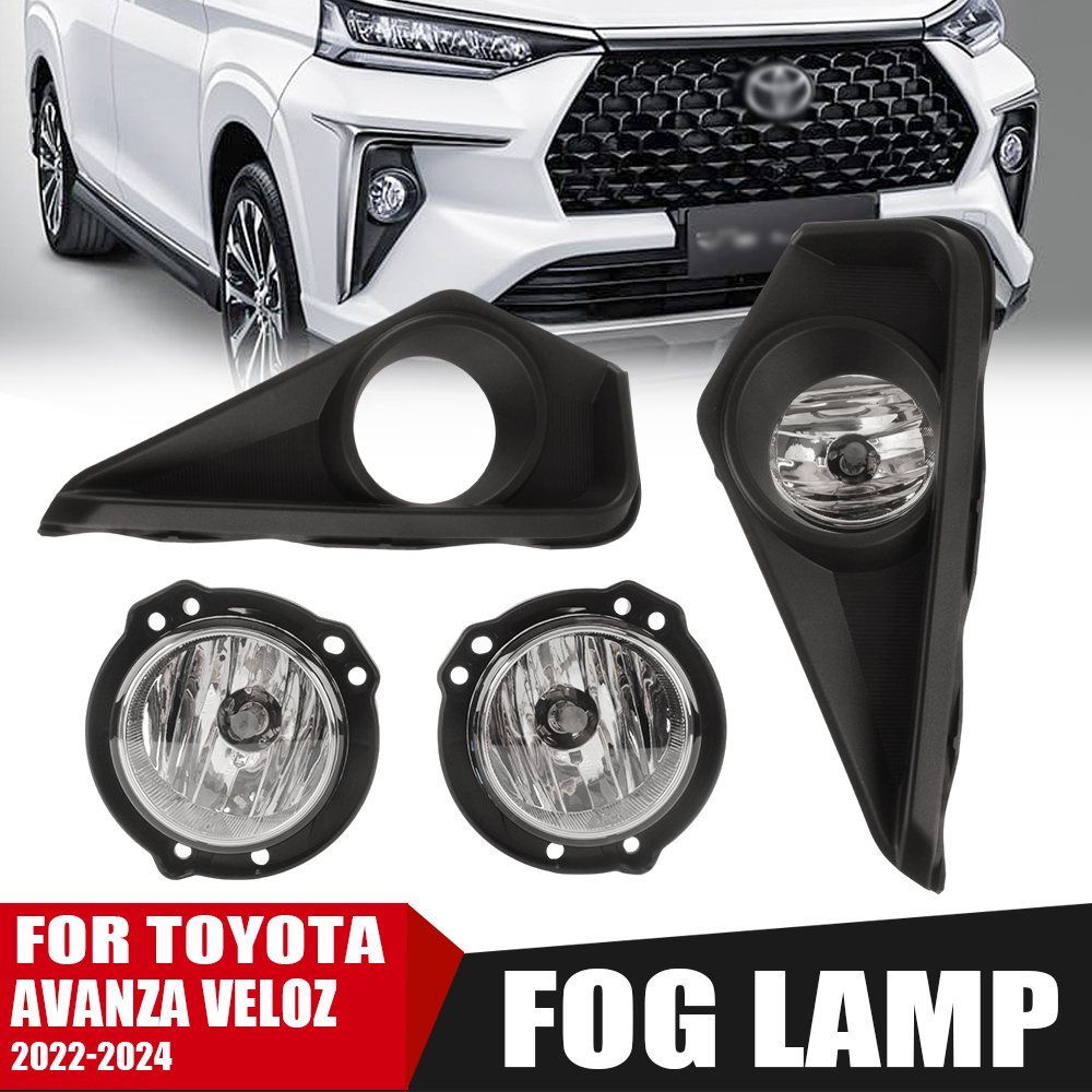 Front Bumper Fog Lamp Upgrade Kit FOR Toyota Avanza Veloz 2022 2023 2024 Version Additional Foglight Set Switch + Wiring