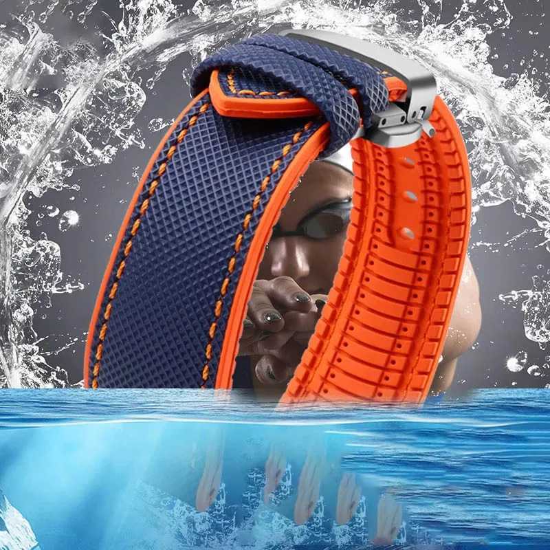 Unisex highquality Nylon rubber Bottom strap 20mm 21mm 22mm 23mm 24mm Waterproof Watchband for any watch brand W250928