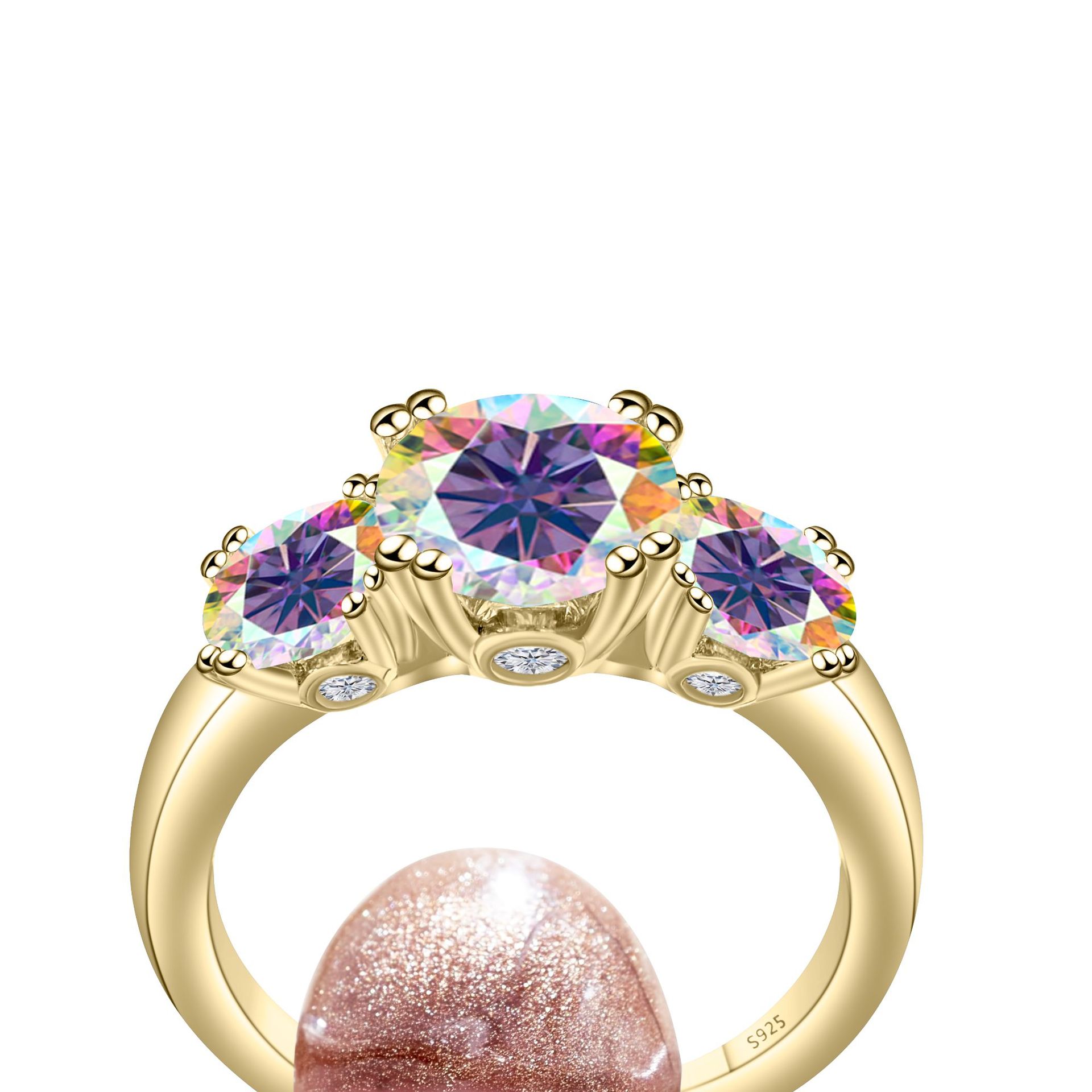 Rings designer for women engagement ring with box 5CT Silver Moissanite Ring, Colorful Zircon Ring, Women's Ring with GRA Certificate birthday gi