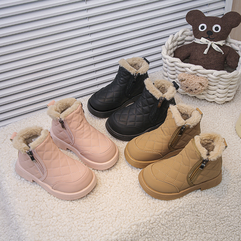 Autumn new women's boots, children's Martin boots, fashionable short boots, trendy wool lined cotton shoes, designer shoes