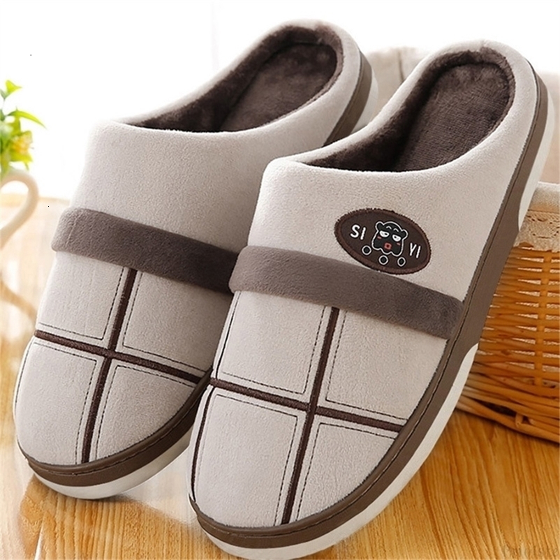 Winter Home Mens Slippers Plaid Warm Soft Memory Foam Male Indoor Shoes Plush Non-Slip Living room Slipper 250225wwbj