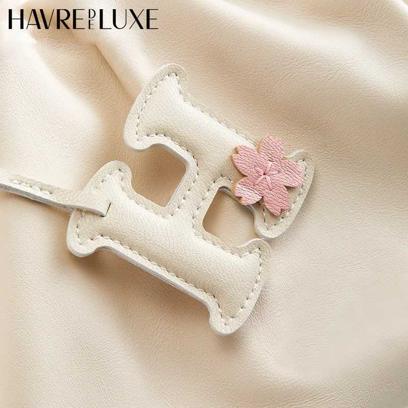 Luxury Letter bag charm genuine leather sheepskin bag pendant H letter keychain Cute and highend car gift DIY bag accessories Y250928as